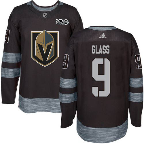 Men Adidas Golden Knights 9 Cody Glass Black 1917-2017 100th Anniversary Stitched NHL Jersey